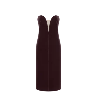Robe de cocktail bustier en velours