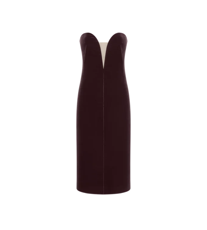 Robe de cocktail bustier en velours Robe de cocktail bustier en velours
