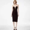 Robe de cocktail bustier en velours Robe de cocktail bustier en velours