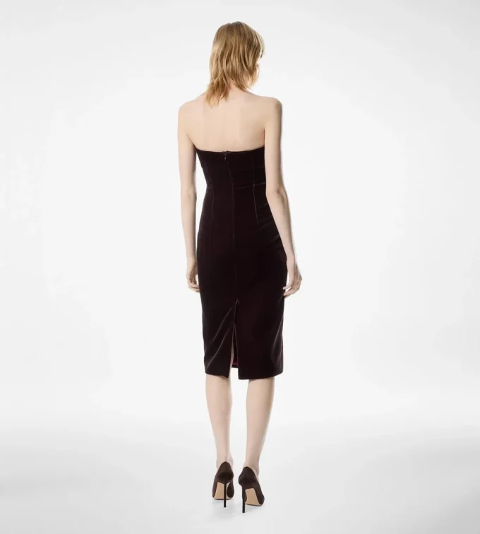 Robe de cocktail bustier en velours Robe de cocktail bustier en velours
