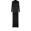 Robe de cocktail à col montant en crêpe brillant Robe de cocktail à col montant en crêpe brillant