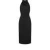 Robe de cocktail en soie à dos nu et encolure licou