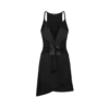 Robe de cocktail froncée à col en V