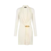 Robe de cocktail à manches longues et col en V avec détail barrette Robe de cocktail à manches longues et col en V avec détail barrette