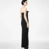Robe de cocktail sans bretelles en crêpe épais et satin envers avec nœud Robe de cocktail sans bretelles en crêpe épais et satin envers avec nœud