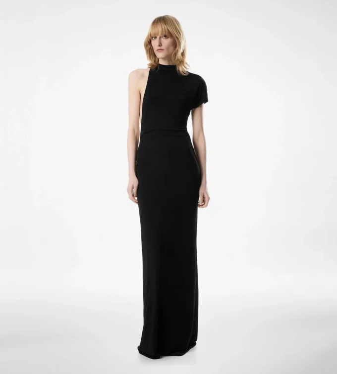 Robe de soirée asymétrique