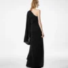 Robe de soirée asymétrique avec cape et détails métalliques Liza Robe de soirée asymétrique avec cape et détails métalliques Liza