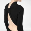 Robe de soirée asymétrique à manches longues et dos torsadé Robe de soirée asymétrique à manches longues et dos torsadé
