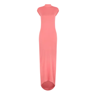 Robe de soirée asymétrique sans manches avec dos torsadé
