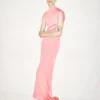 Robe de soirée asymétrique sans manches avec dos torsadé Robe de soirée asymétrique sans manches avec dos torsadé