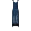Robe de soirée asymétrique sans manches en soie brodée de paillettes Robe de soirée asymétrique sans manches en soie brodée de paillettes