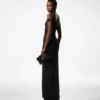 Robe de soirée asymétrique à torsade sur le devant
