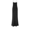 Robe de soirée à bretelles en crêpe de soie à pois avec détails en dentelle Robe de soirée à bretelles en crêpe de soie à pois avec détails en dentelle