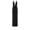 Robe de soirée à col en V avec détail drapé en cascade