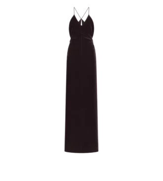 Robe de soirée à col en V et découpes