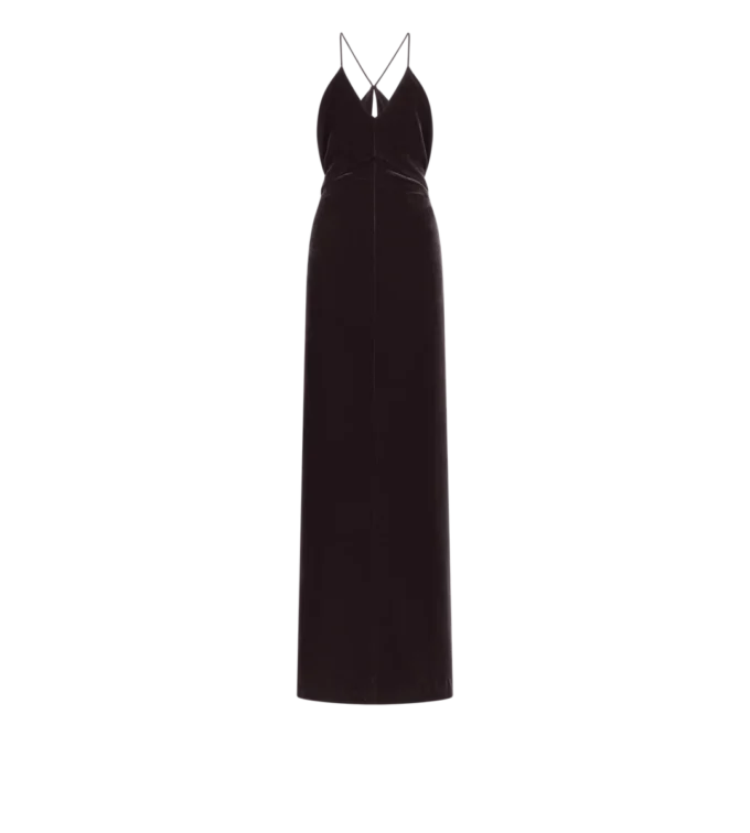 Robe de soirée à col en V et découpes