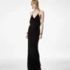 Robe de soirée à col en V et découpes