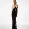 Robe de soirée à col en V et découpes