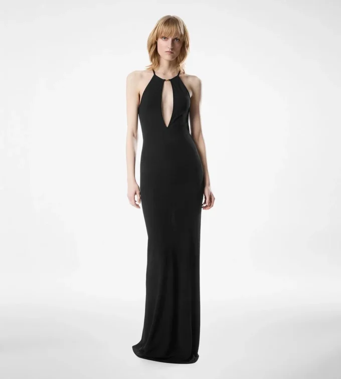 Robe de soirée dos nu avec découpes