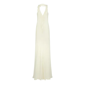 Robe de soirée dos nu avec volants