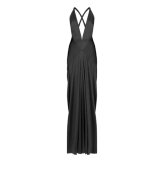 Robe de soirée dos nu à encolure en V profonde et fentes latérales