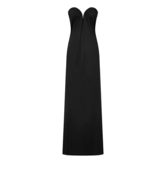 Robe de soirée drapée sans bretelles