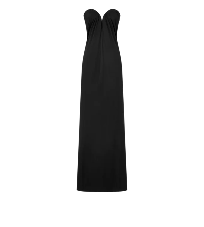 Robe de soirée drapée sans bretelles Robe de soirée drapée sans bretelles