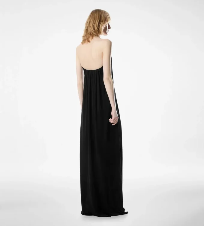 Robe de soirée drapée sans bretelles Robe de soirée drapée sans bretelles