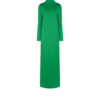 Robe de soirée droite à col montant en crêpe brillant