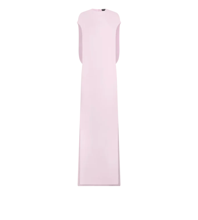 Robe de soirée en double georgette de soie stretch Robe de soirée en double georgette de soie stretch