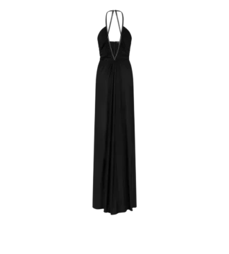 Robe de soirée en jersey stretch à encolure en V profonde