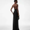 Robe de soirée en jersey stretch à encolure en V profonde