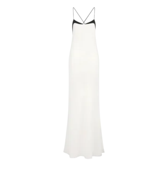 Robe de soirée en soie stretch à bretelles