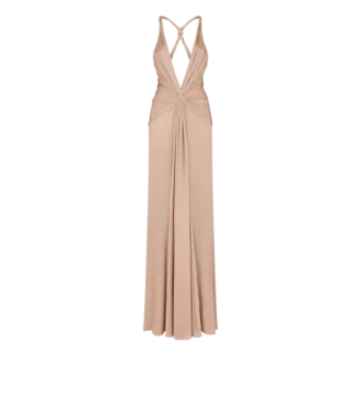 Robe de soirée à encolure en V et bretelles croisées