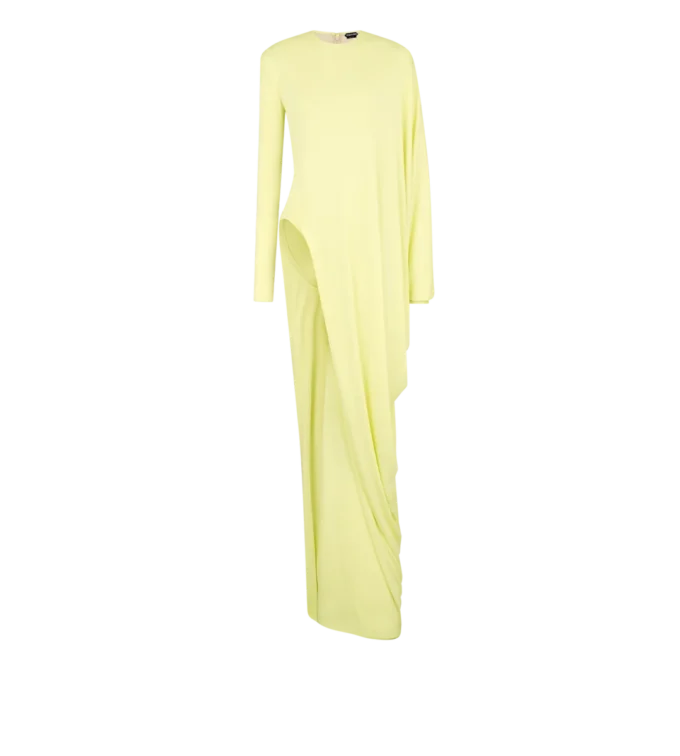 Robe de soirée à manches longues en jersey crêpe