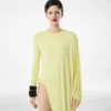 Robe de soirée à manches longues en jersey crêpe