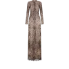 Robe de soirée à manches longues et col montant