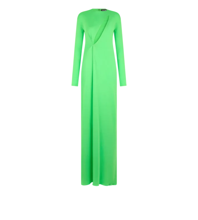 Robe de soirée à manches longues et découpe sur le devant Robe de soirée à manches longues et découpe sur le devant