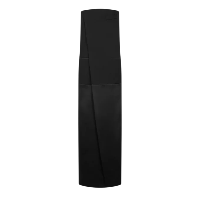 Robe de soirée sans bretelles en laine élégante Robe de soirée sans bretelles en laine élégante