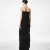 Robe de soirée sans bretelles en laine élégante Robe de soirée sans bretelles en laine élégante