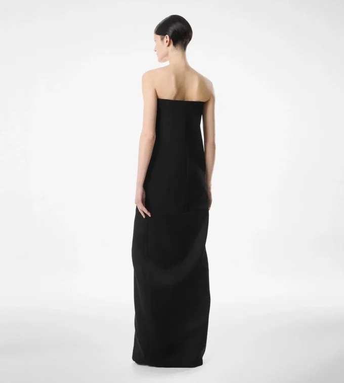Robe de soirée sans bretelles en laine élégante Robe de soirée sans bretelles en laine élégante
