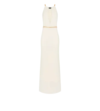 Robe de soirée sans manches avec découpes