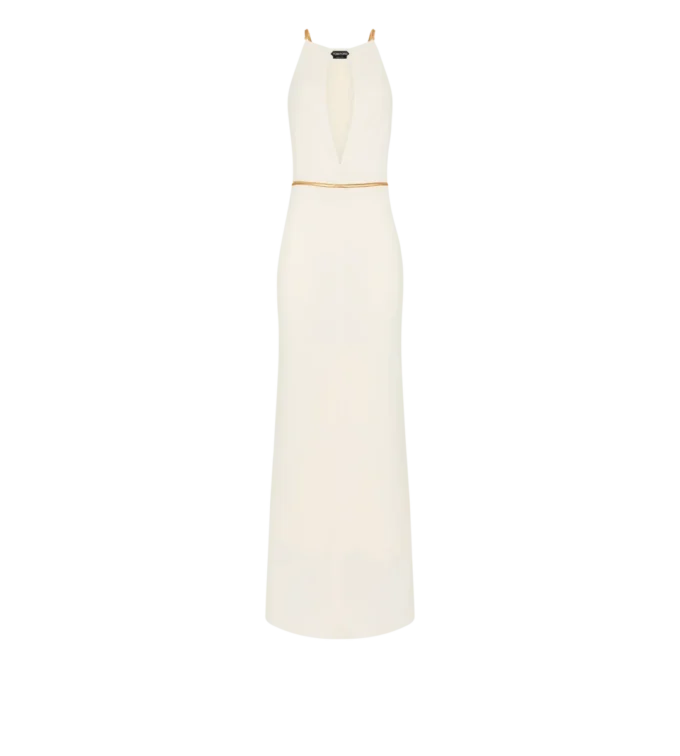 Robe de soirée sans manches avec découpes
