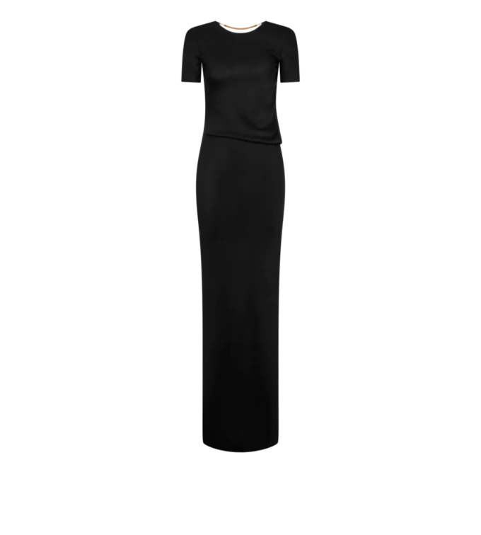 Robe longue avec découpes et fermeture à chaîne