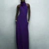 Robe longue à dos nu avec poches et dos nu