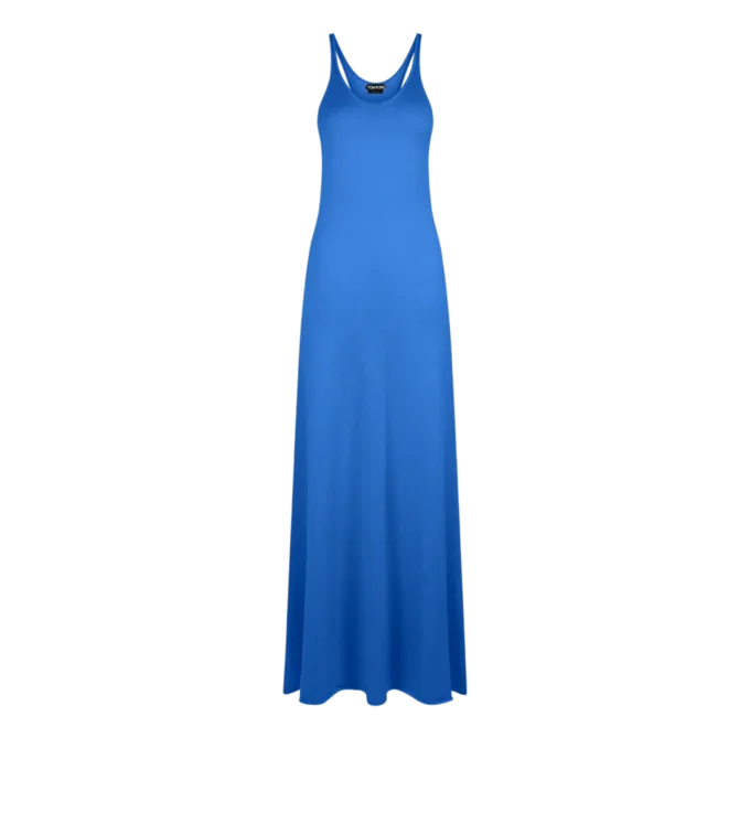 Robe longue sans manches en mérinos fin