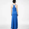 Robe longue sans manches en mérinos fin