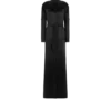 Robe militaire longue à ceinture et à pois jacquard Robe militaire longue à ceinture et à pois jacquard