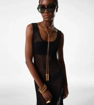 Robe sans manches à encolure dégagée