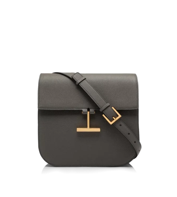 Sac à bandoulière moyen Tara en cuir grainé Sac à bandoulière moyen Tara en cuir grainé